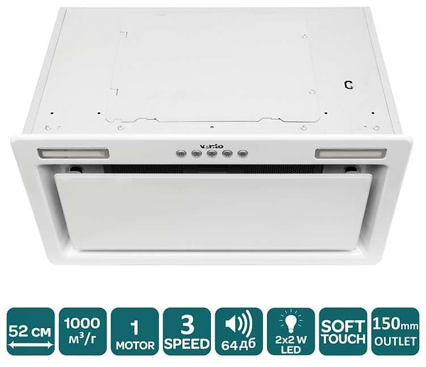 Фото - Витяжка вбудована Ventolux PUNTO 52 WHG (1000) ST