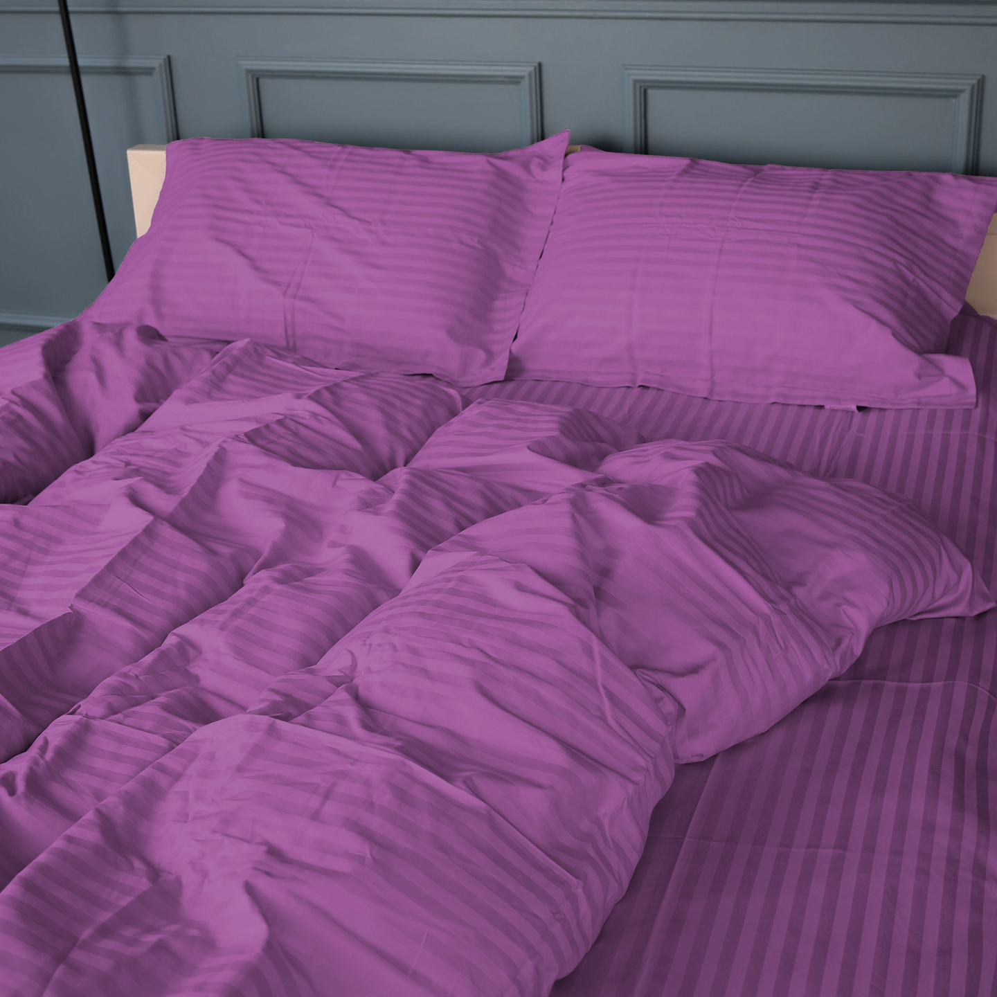 Комплект постельного белья детский MirSon Satin Stripe 30-0009 Purple 110х140 (2200005246139)