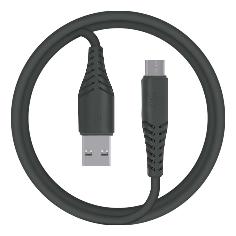 Кабель синхронізації даних MAKE USB to MicroUSB 2.4A 1м PVC Black (MCB-MP1BK) - Фото 1