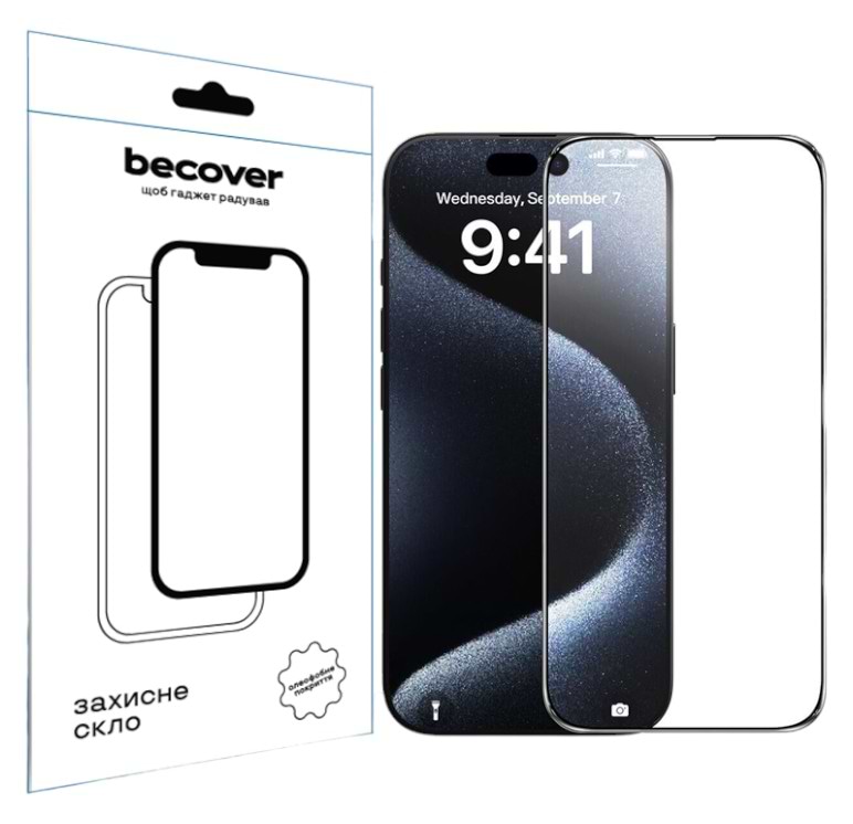 Защитное стекло для смартфона BeCover Apple iPhone 16 Plus Black (712123)