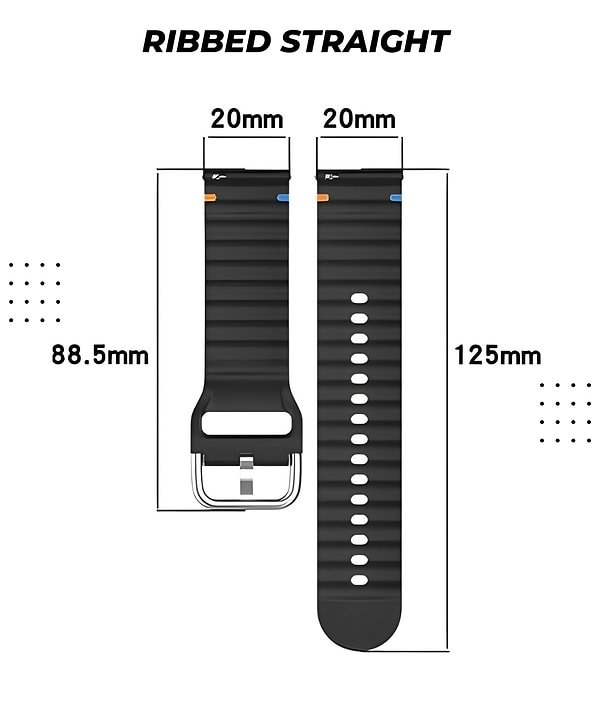Фото - Ремешок для смарт-часов BeCover Ribbed Straight 20mm for Samsung Galaxy Watch 7 (40/44mm)/7 FE/6/6 Classic/5/5 Pro/4/4 Classic (714845)