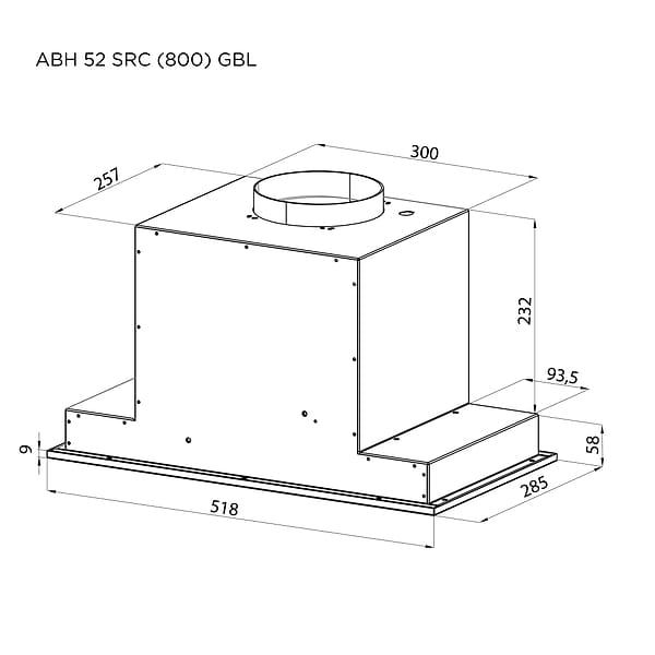 Фото - Витяжка вбудована Pyramida ABH 52 SRC (800) GBL