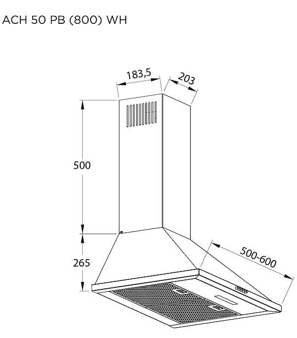 Фото - Вытяжка декоративная Pyramida ACH 50 PB (800) WH