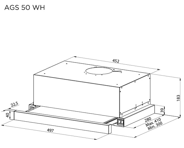 Фото - Витяжка вбудована Pyramida AGS 50 WH