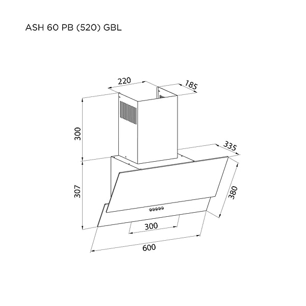 Фото - Вытяжка декоративная Pyramida ASH 60 PB (520) GBL
