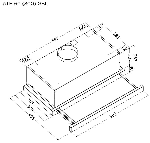Фото - Витяжка вбудована Pyramida ATH 60 (800) GBL