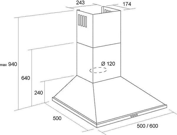 Фото - Вытяжка декоративная Pyramida KH 60 WH