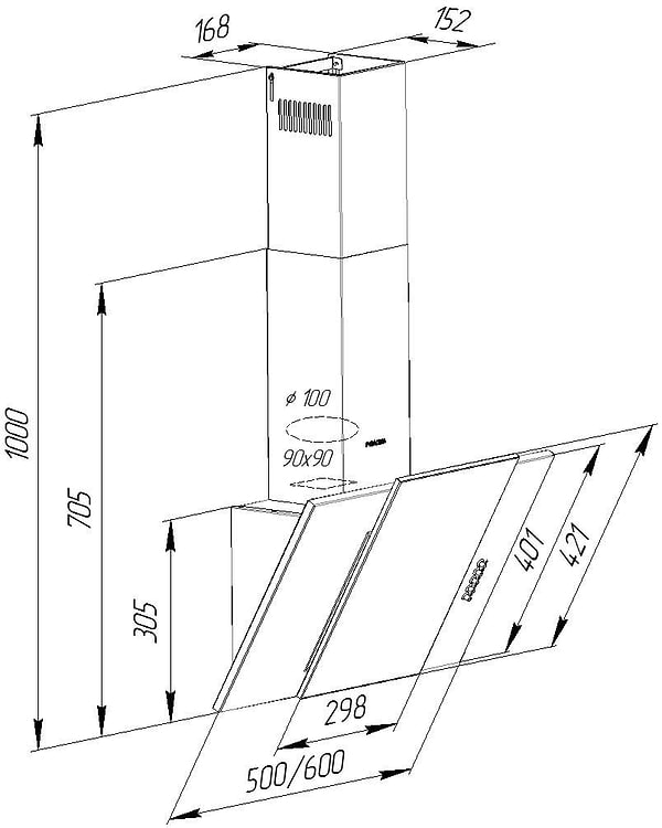 Фото - Вытяжка декоративная Pyramida KZ 60 IV