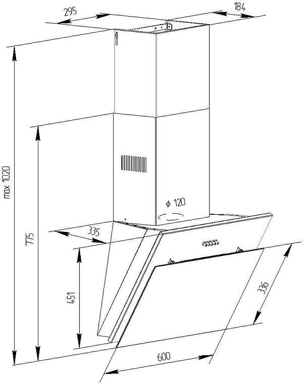 Фото - Витяжка декоративна Pyramida NR-MG 60 M WH