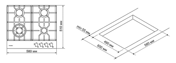 Фото - Варочная панель газовая Pyramida PFE 643 BLACK LUXE