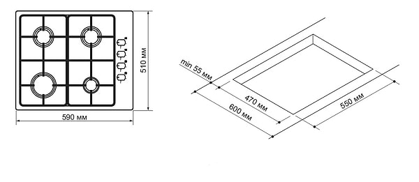 Фото - Варочная панель газовая Pyramida BASIC PSX 641 INOX