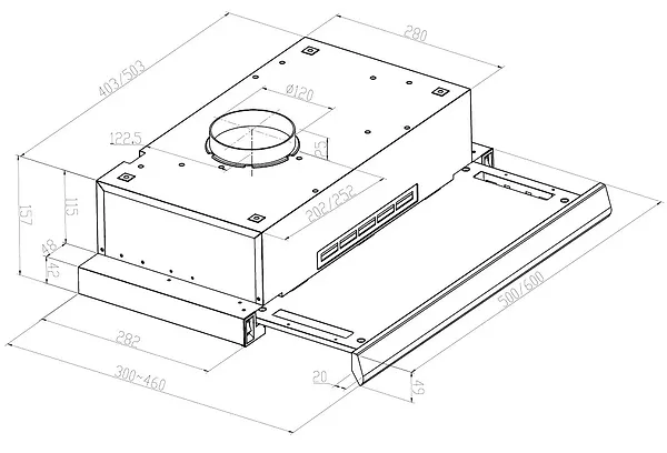 Фото - Витяжка вбудована Pyramida TLX1-60 WH
