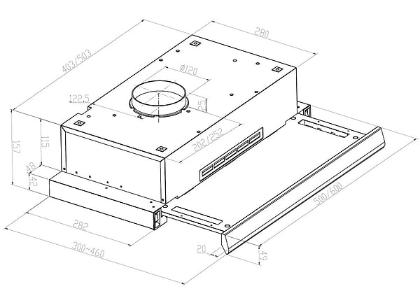 Фото - Вытяжка встраиваемая Pyramida TLX1-60 BR