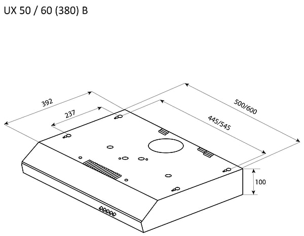 Фото - Вытяжка традиционная Pyramida UX 50 (380) B IX