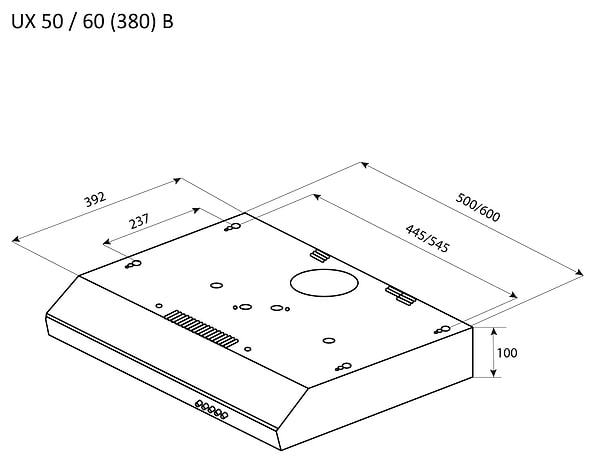Фото - Вытяжка традиционная Pyramida UX 50 (380) B WH