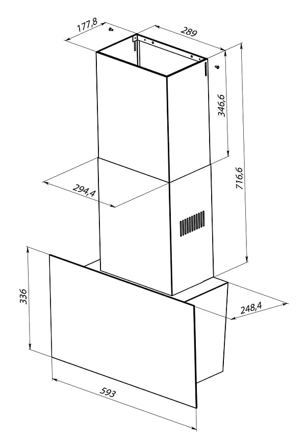 Фото - Уценка - Вытяжка декоративная Pyramida V2-60 WH