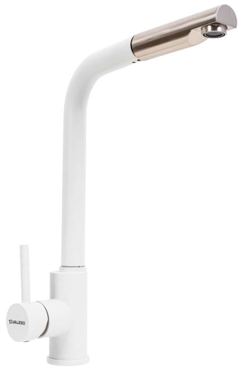 Фото - Смеситель кухонный VALESO с выдвижной воронкой Q411B Белоснежный