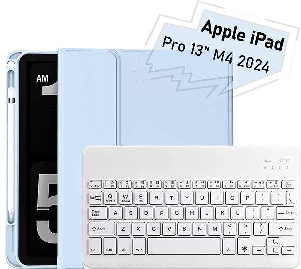 Фото - Чохол для планшету BeCover з бездротовою клавіатурою for Apple iPad Pro 13" M4 2024 Light Blue (713005)