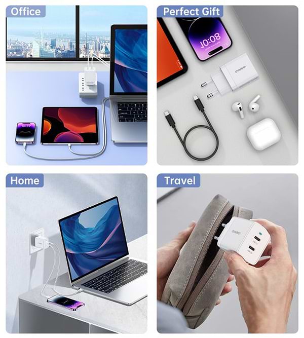 Фото - Мережевий зарядний пристрій Choetech 2 USB-C 40W (Q5006-EU-WH)