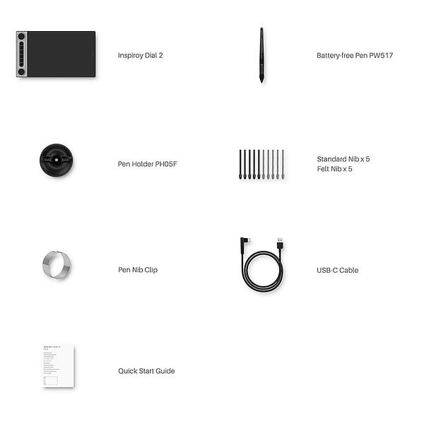 Фото - Графический планшет Huion Inspiroy Dial 2 Q630M + перчатка