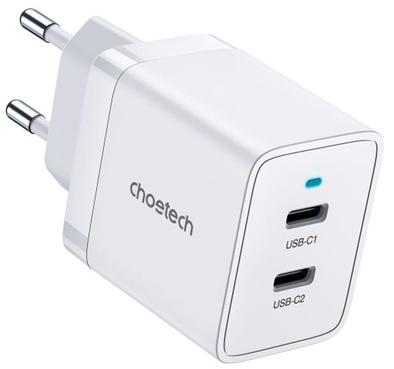 Сетевое зарядное устройство Choetech 2 USB-C 40W (Q5006-EU-WH)
