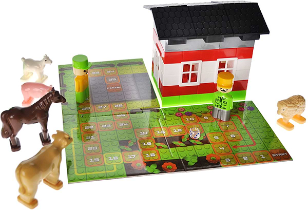 Фото - Пластиковий конструктор qbee "Block&Steps: Весела Ферма" + ходилка і меморі гра 3в1, 79дет.  (QB300-005)