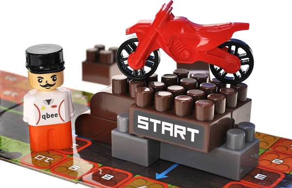 Фото - Пластиковий конструктор qbee "Block&Steps: Мототрек" + ходилка і меморі гра 3в1, 40дет.  (QB300-103)