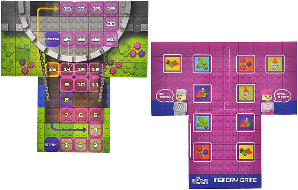 Фото - Пластиковий конструктор qbee "Block&Steps: Дракон та замок" + ходилка і меморі гра 3в1, 43дет.  (QB300-106)