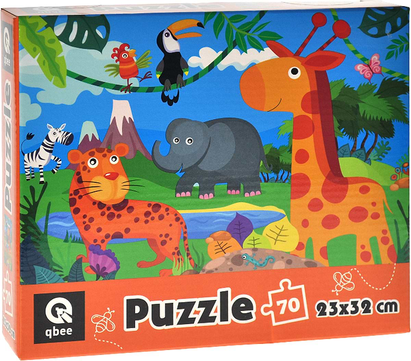 Фото - Пазлы (3-4 года) qbee 70 эл. "Зоодрузья" (QB400-006)