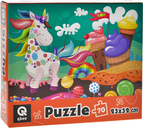Фото - Пазли (3-4 роки) qbee 70 эл. "Єдиноріг та солодощі"  (QB400-009) Фото - Пазли (3-4 роки) qbee 70 эл. "Єдиноріг та солодощі"  (QB400-009)