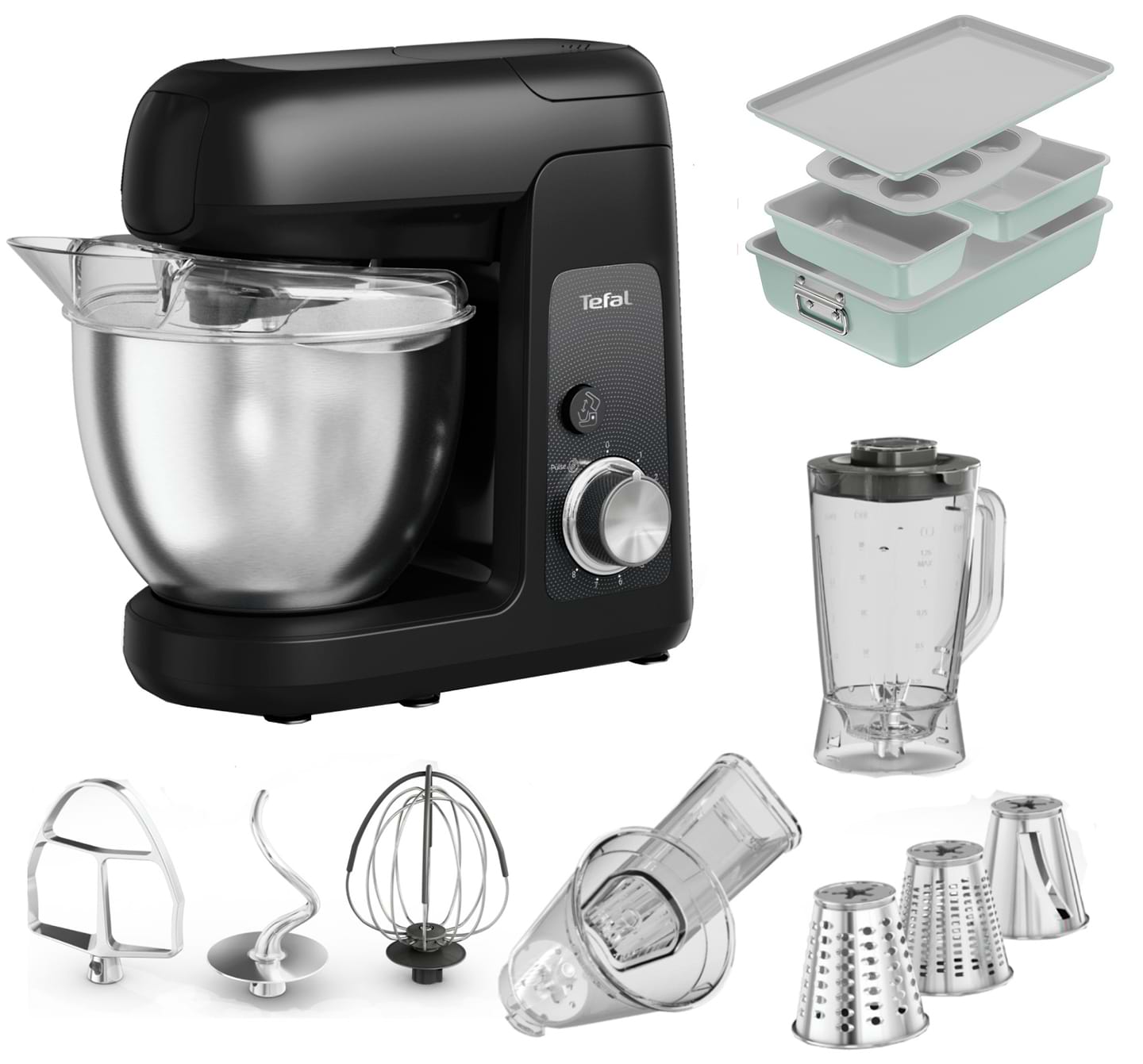 Комплект техники Tefal Кухонная машина и комбайн + Форма для приготовления Tefal QB522838 + J175S504 CERAMIK 5 пр.