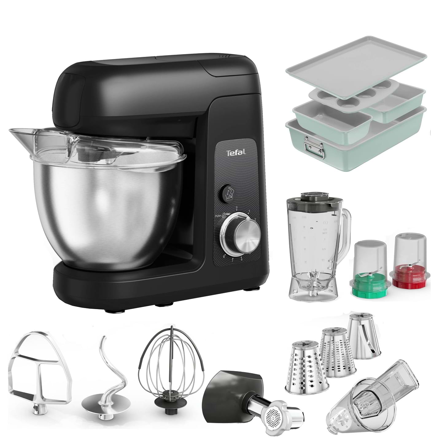 Комплект техники Tefal Кухонная машина и комбайн + Форма для приготовления Tefal J175S504 CERAMIK 5 пр. + QB525838