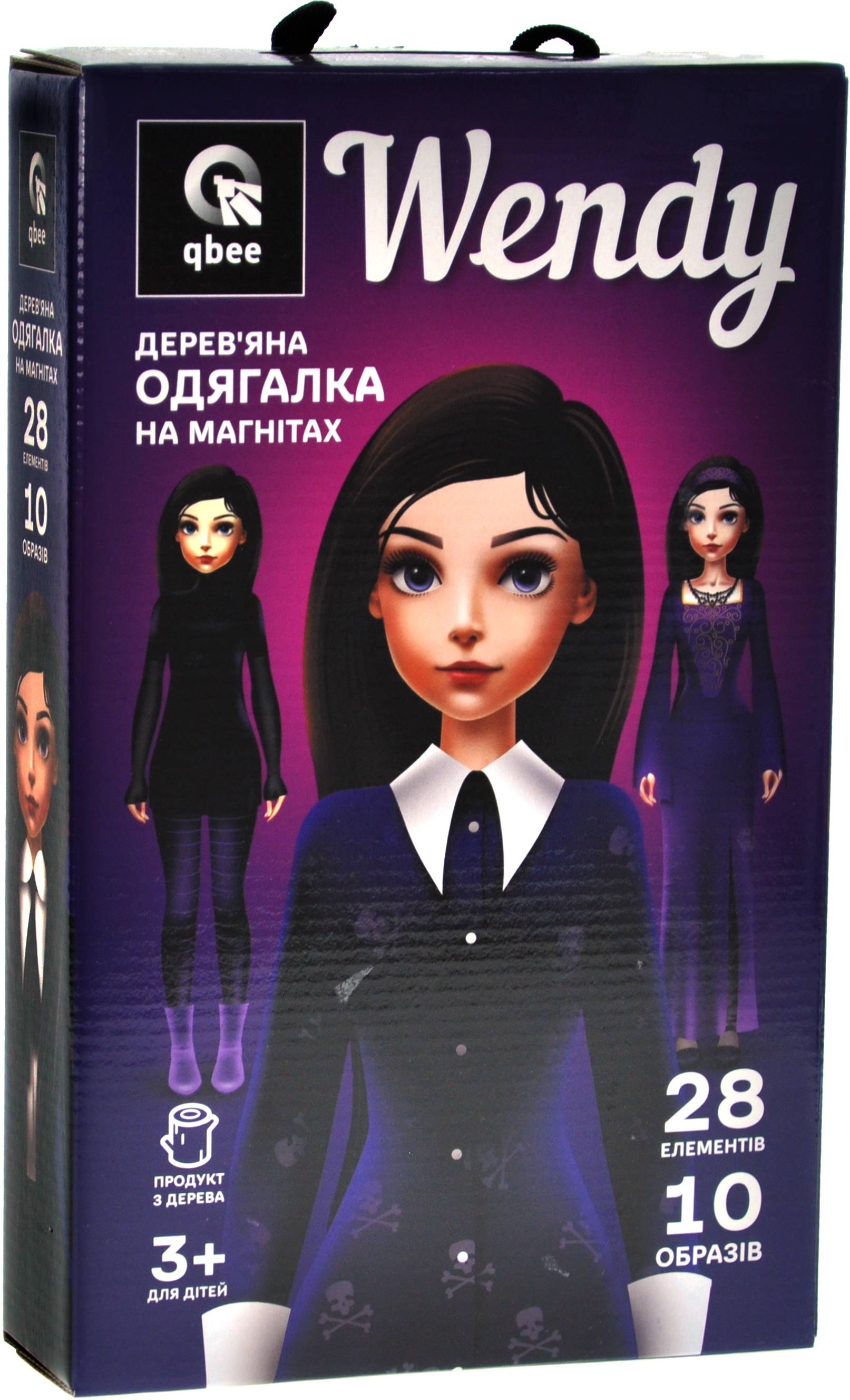Настільна гра магнітна (3-4 роки) qbee Дерев'яна одягалка "Wendy"  (QB600-010) - Фото 1