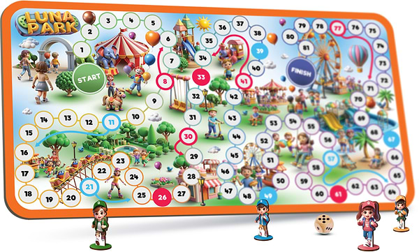 Фото - Настольная игра (5-7 лет) qbee STEP BY STEP - Road to School &amp; Luna Park (QB701-004)