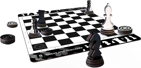 Фото - Настольная игра (12+) qbee Шахматы-шашки 2в1 (QB701-005)