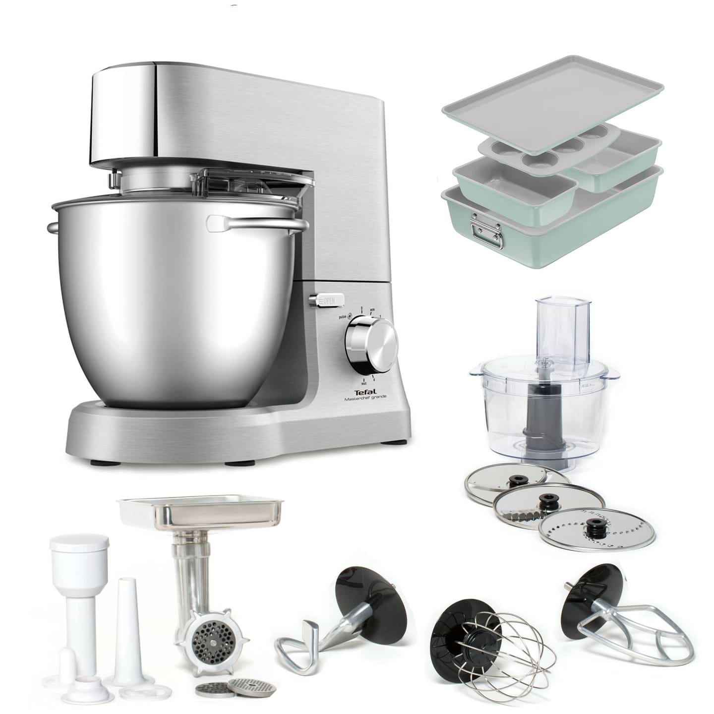 Комплект техники Tefal Кухонная машина и комбайн + Форма для приготовления Tefal QB813D38 + J175S504 CERAMIK 5 пр.