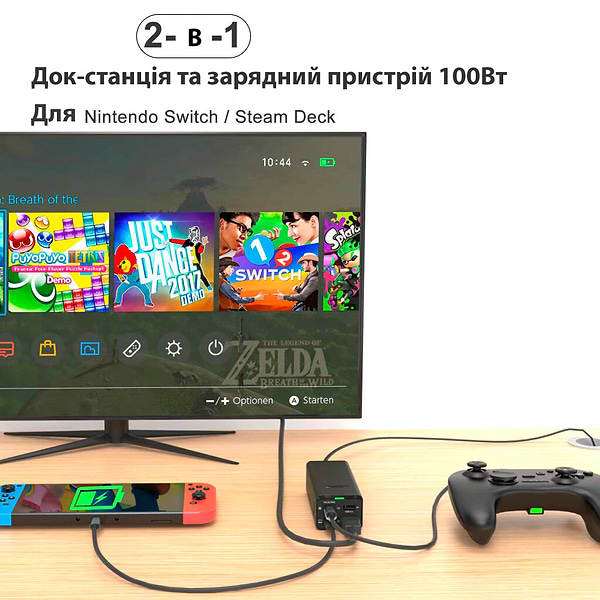 Фото - Мережевий зарядний пристрій XOKO Power Hub QC-700 7 в 1 GAN 100W PD QC USDB 3.1 HDMI micro SD reader (CD00608)