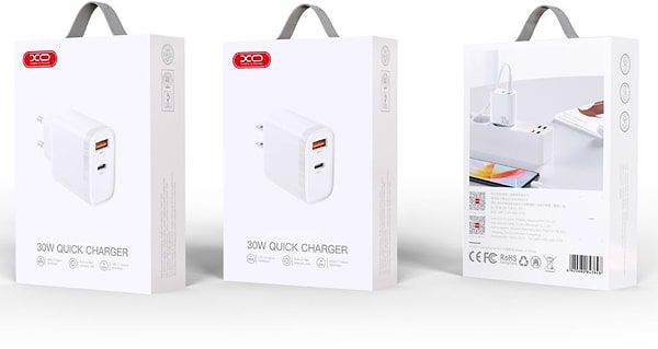 Фото - Уценка - Сетевое зарядное устройство XO PD30W/QC18W 1USB-C+1USB-A fast charging (XO-QC16)