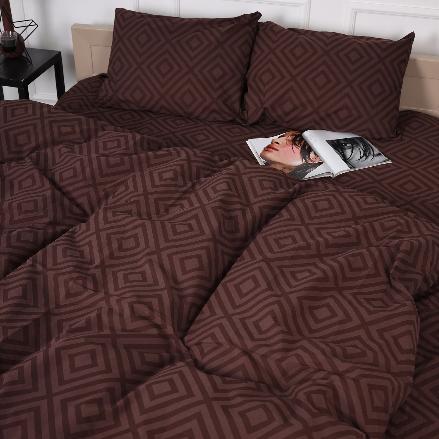 Комплект постільної білизни MirSon Бязь 17-0624 Geometry Brown 175х210 см (2200008204433)