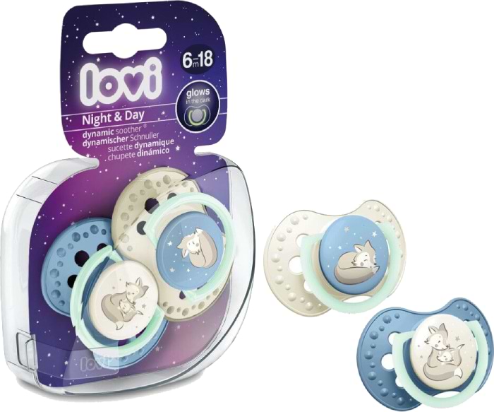 Симетрична пустушка Lovi 6-18 м. 2 шт. Night&Day Boy (22/915boy) - Фото 1