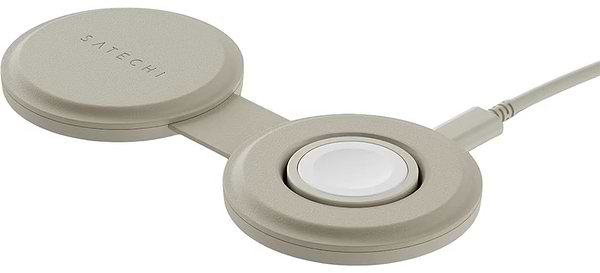 Фото - Бездротовий зарядний пристрій Satechi OntheGo 2-in-1 Wireless Charger Sand (ST-QTG21W)