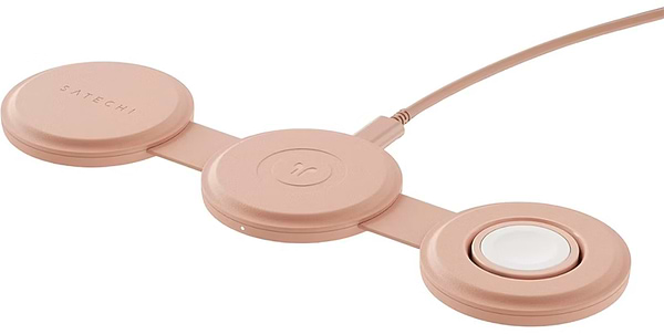 Фото - Бездротовий зарядний пристрій Satechi OntheGo 3-in-1 Wireless Charger Desert Rose (ST-QTG31R)