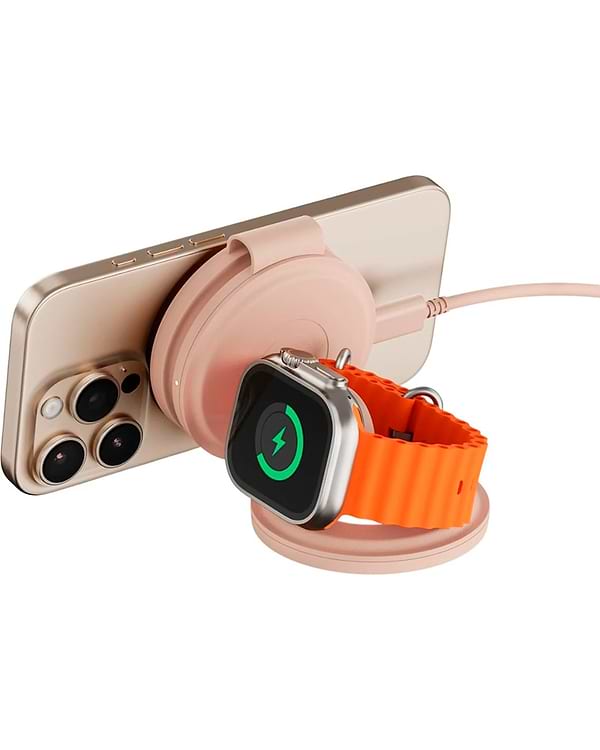 Фото - Бездротовий зарядний пристрій Satechi OntheGo 3-in-1 Wireless Charger Desert Rose (ST-QTG31R)