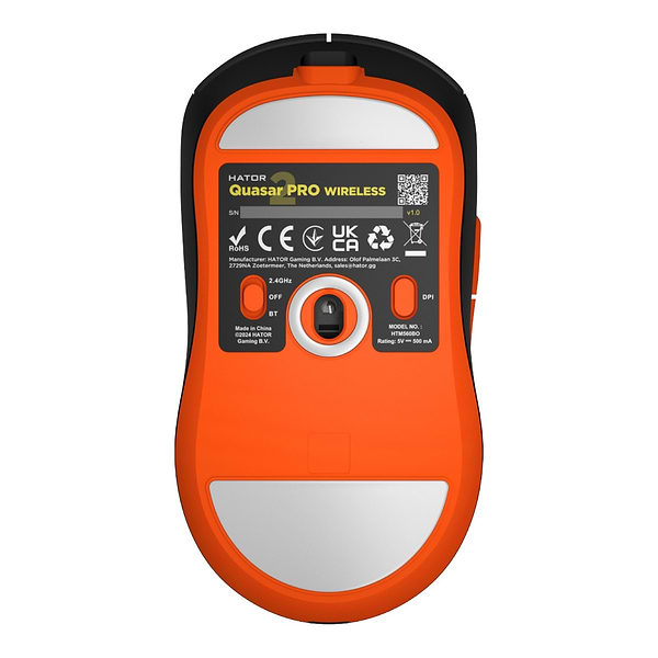 Фото - Миша бездротова ігрова Hator Quasar 2 Pro Wireless/Bluetooth/USB Black-Orange (HTM560BO)