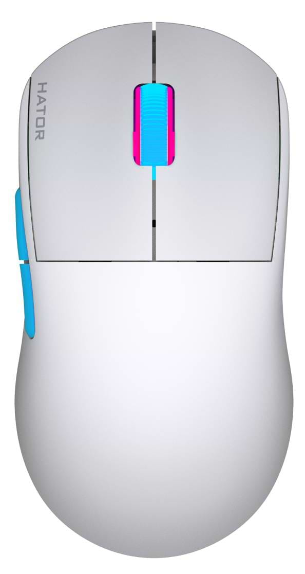 Миша бездротова ігрова Hator Quasar 2 Pro Wireless/Bluetooth/USB White-Cyan (HTM561WC) - Фото 1