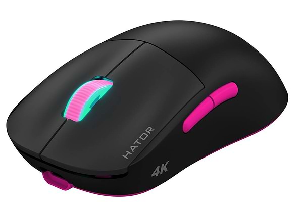 Фото - Мышь беспроводная игровая Hator Quasar 2 Ultra 4K Wireless/Bluetooth/USB Black-Pink (HTM570BP)