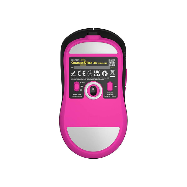 Фото - Мышь беспроводная игровая Hator Quasar 2 Ultra 4K Wireless/Bluetooth/USB Black-Pink (HTM570BP)