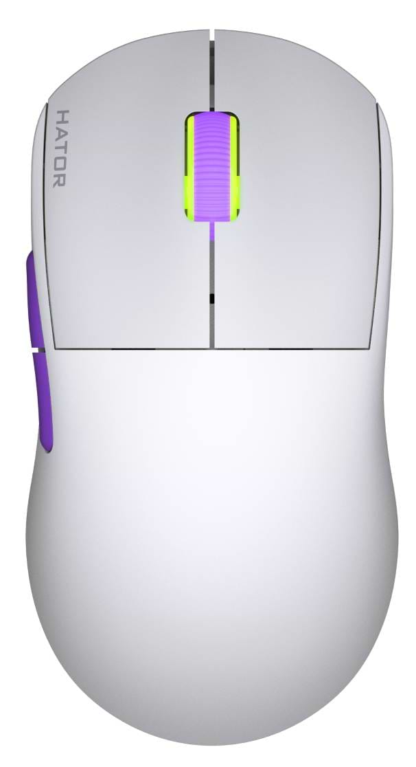 Миша бездротова ігрова Hator Quasar 2 Ultra 4K Wireless/Bluetooth/USB White-Lilac (HTM571WL) - Фото 1