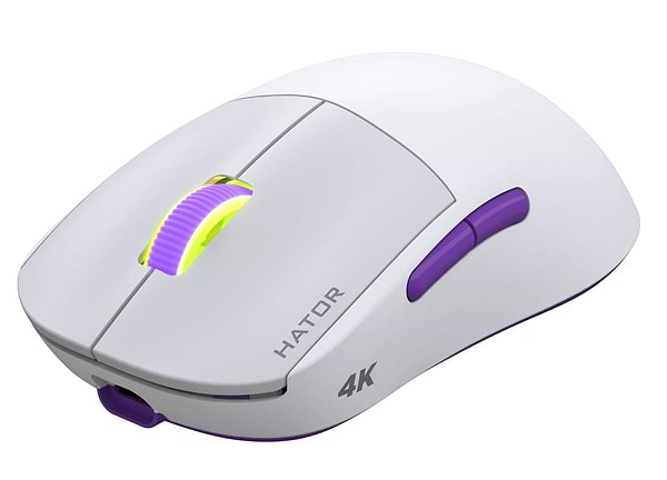 Фото - Мышь беспроводная игровая Hator Quasar 2 Ultra 4K Wireless/Bluetooth/USB White-Lilac (HTM571WL)