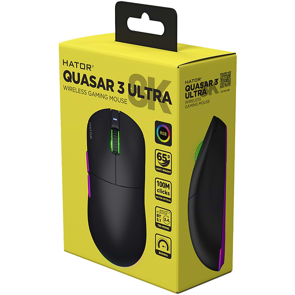 Фото - Мышь беспроводная игровая Hator Quasar 3 ULTRA 8K Wireless (HTM770) Black